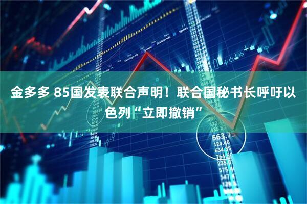 金多多 85国发表联合声明！联合国秘书长呼吁以色列“立即撤销”
