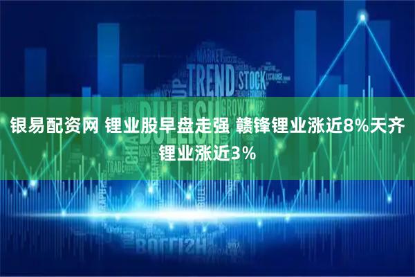 银易配资网 锂业股早盘走强 赣锋锂业涨近8%天齐锂业涨近3%