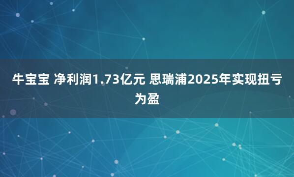 牛宝宝 净利润1.73亿元 思瑞浦2025年实现扭亏为盈
