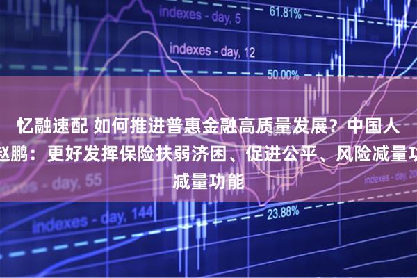 忆融速配 如何推进普惠金融高质量发展？中国人保赵鹏：更好发挥保险扶弱济困、促进公平、风险减量功能