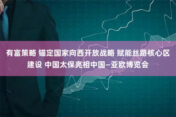 有富策略 锚定国家向西开放战略 赋能丝路核心区建设 中国太保亮相中国—亚欧博览会