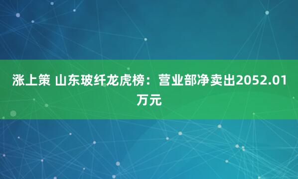 涨上策 山东玻纤龙虎榜：营业部净卖出2052.01万元