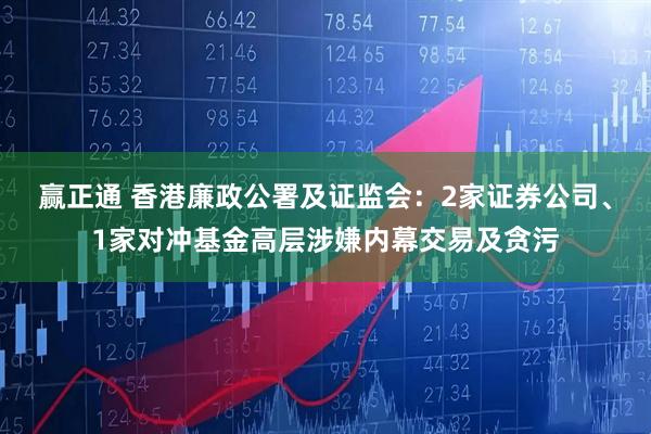 赢正通 香港廉政公署及证监会：2家证券公司、1家对冲基金高层涉嫌内幕交易及贪污